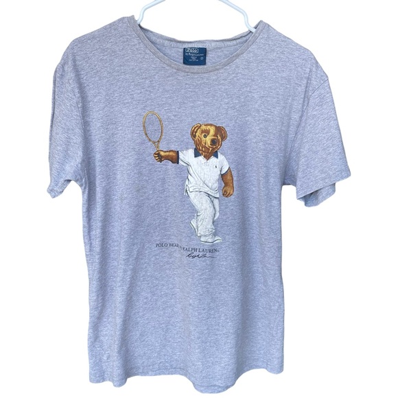 Polo Bear by Ralph Lauren Vintage Tennis 90s Graphic Tee Shirt Men’s S Designer - Picture 2 of 6
